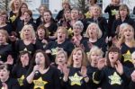 Cardiff Uk March 2014 - The Rock Choir Supporting Sport Relief D Stock Photo