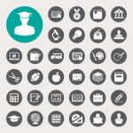 Education Icons Set. Illustration Stock Photo