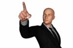 3d Rendering Of Businessman Pointing Finger Forward Isolated On  White Background Stock Photo