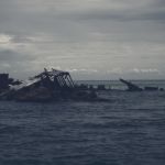 Dark And Gloomy Effect On The Shipwrecks At Tangalooma Island Stock Photo