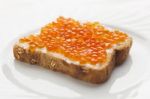 Red Caviar Sendwich Stock Photo