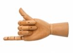 Wooden Hand Isolated On A White Background Stock Photo