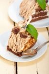 Chestnut Cream Cake Dessert Stock Photo