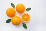 Fresh Orange Citrus Fruit On White Background Stock Photo