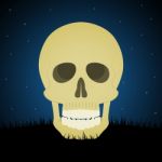 Halloween Skull Graveyard Background Stock Photo