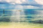 Picturesque Caribbean Sea Landscape View From Caye Caulker Islan Stock Photo