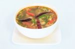 Hot Spicy And Sour Thai Cuisine Soup Stock Photo