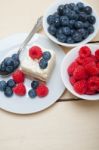 Fresh Raspberry And Blueberry Cake Stock Photo