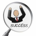 Success Magnifier Indicates Triumph Succeed And Winning Stock Photo