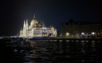 Hungarian Parliament Building Illumintaed At Night In Budapest Stock Photo