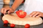 Chopping Food Ingredients Stock Photo