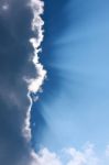 Sunlight Behind Cloud Stock Photo