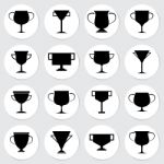 Trophy Sticker Icon Set  Illustration Stock Photo