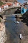 High Angle View Of Staithes Stock Photo