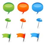 Dialogue Bubble And Flags Icon Stock Photo