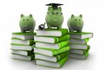 Graduate Piggy Banks Stock Photo