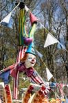 Clown Mannequin At A Funfair In Cardiff Stock Photo