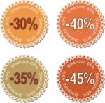 Discount Stickers Stock Photo