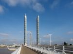 New Lift Bridge Jacques Chaban-delmas Spanning The River Garonne Stock Photo