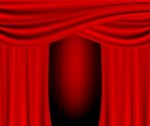 Red Curtain Stock Photo