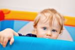 Closeup Of One Year Baby Boy Stock Photo