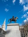 The Statue Of George Iv In Trafalgar Square Stock Photo
