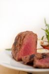 Beef Filet Mignon Grilled With Vegetables Stock Photo