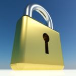 Golden Padlock Stock Photo