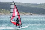 Windsurfing At Porto Pollo In Sardinia Stock Photo