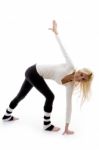 Female doing stretching Exercise Stock Photo