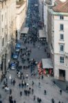 Busy Street In Milan Stock Photo