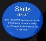 Skills Definition Button Stock Photo