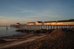 Sunrise Over Southwold Pier Stock Photo