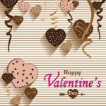 Valentine's Day And Heart Chocolate Party On Colorful Background.  Party Heart Chocolate And Full Heart On Colorful Background Stock Photo