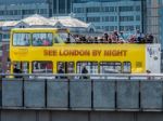 London, Uk - June 14 : Tourist Bus On London Bridge In London On Stock Photo