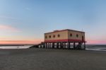 Historical Life-guard Building In Fuseta Stock Photo