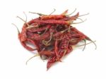 Dry Chili On Isolate White Background Stock Photo