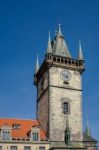 Old City Hall Tower In Prague Stock Photo