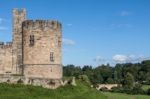 View Of The Castle In Alnwick Stock Photo