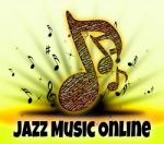 Jazz Music Online Represents World Wide Web And Band Stock Photo