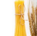 Organic Raw Italian Pasta And Durum Wheat Stock Photo