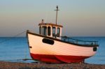 Fishing Boat On Dungeness Beach Stock Photo