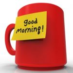 Good Morning Message Indicates Wake Up 3d Rendering Stock Photo