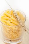 Italian Pasta Penne With Wheat Stock Photo