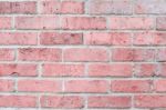 Vintage Pastel Pink Color Brick Wall Horizontal. Background For Design Stock Photo