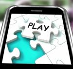 Play Smartphone Shows Recreation And Games On Internet Stock Photo