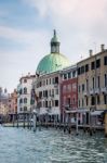 View Along One Of Venice's Canals Stock Photo