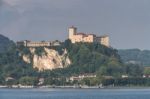 Rocca D'angera Castle In Angera On Lake Maggiore Piedmont Italy Stock Photo