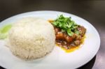 White Rice And Stew Stock Photo