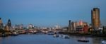 London Skyline At Dusk Stock Photo